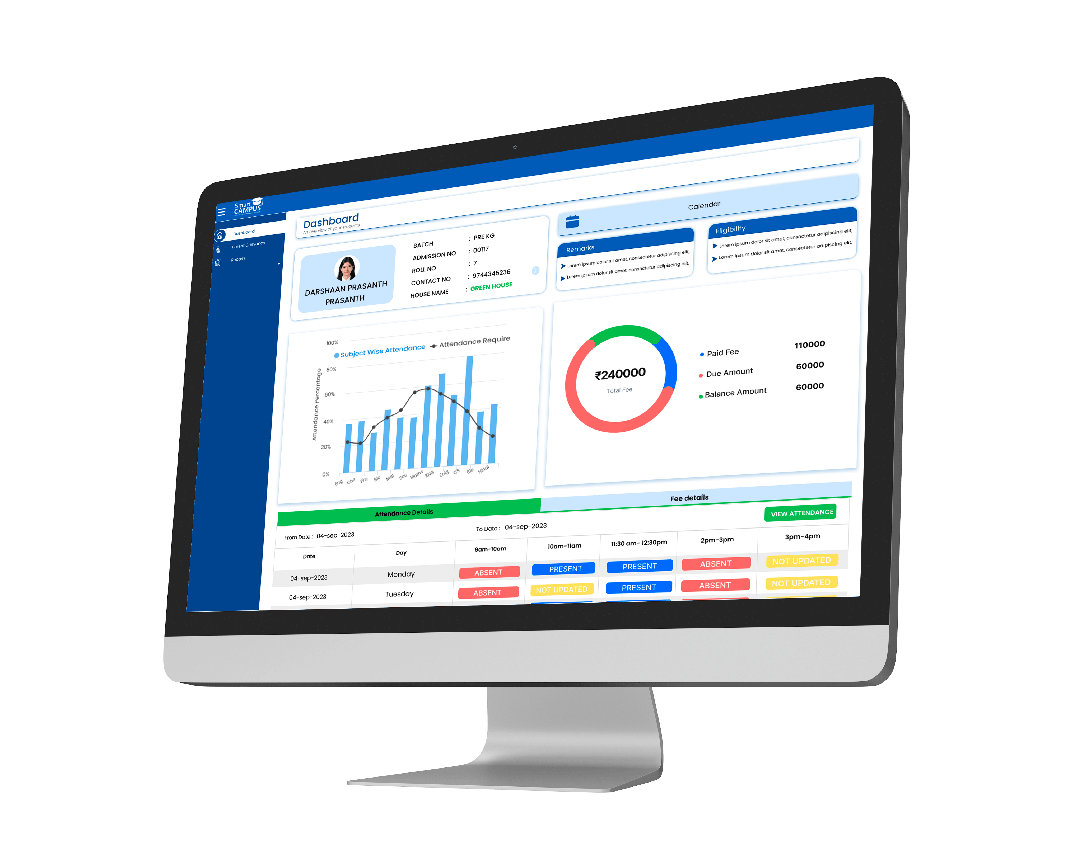 Smart Campus management dashboard